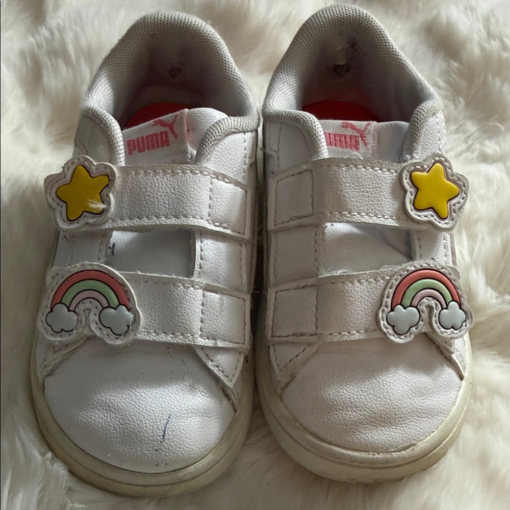 Puma Smash 3.0 Kids White Velcro Sneakers 9